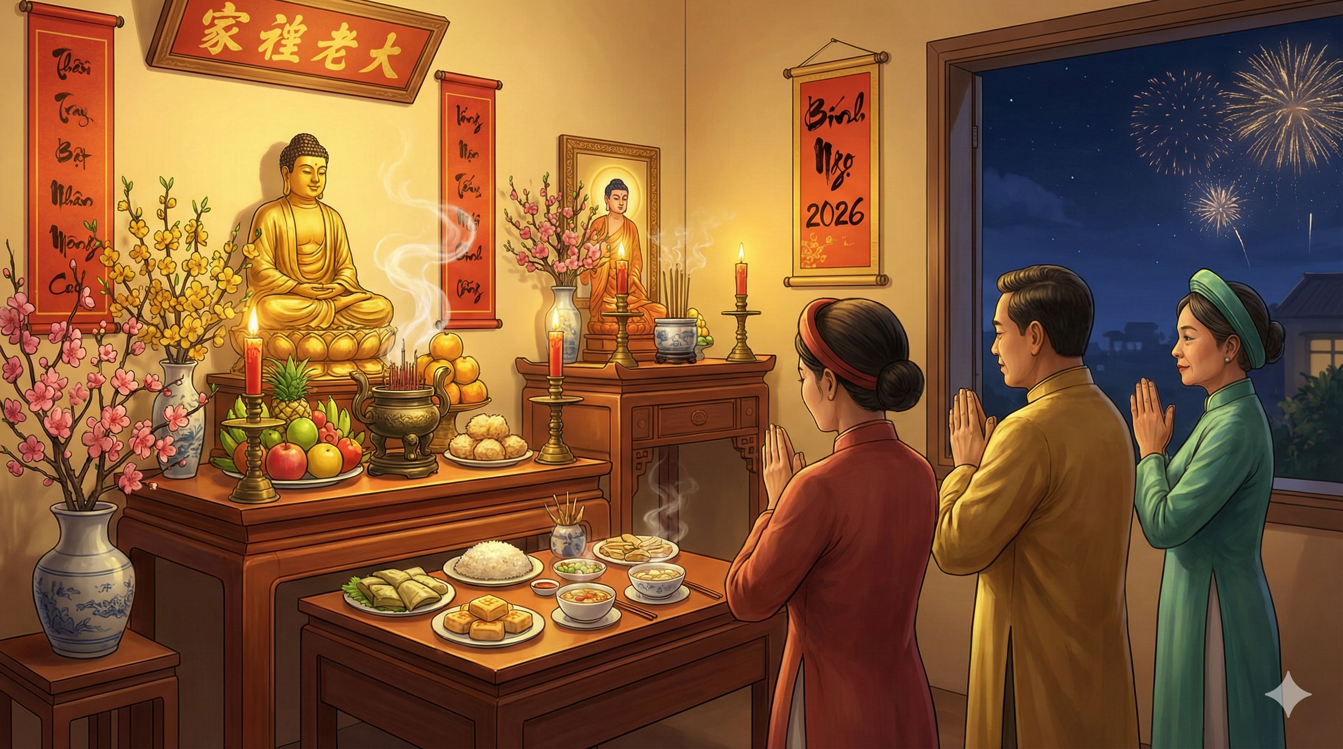 VĂN KHẤN TẾT NGUYÊN ĐÁN 2026 (BÍNH NGỌ) VÀ NGHI THỨC CHUẨN BỊ